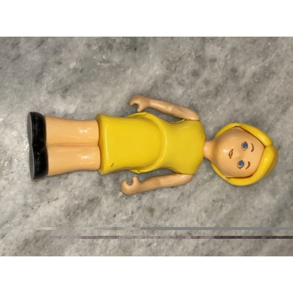 Vintage Little Tikes Dollhouse Doll Family Mom Figure Blonde Hair Blue Eyes